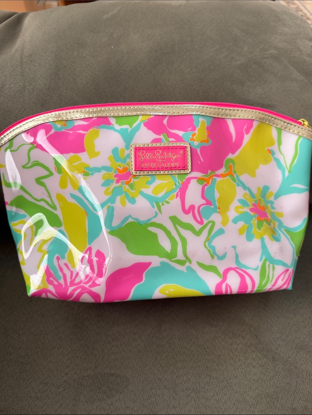 Lilly Pulitzer/Estee Lauder Glossy Floral Cosmetic Bag, GUC